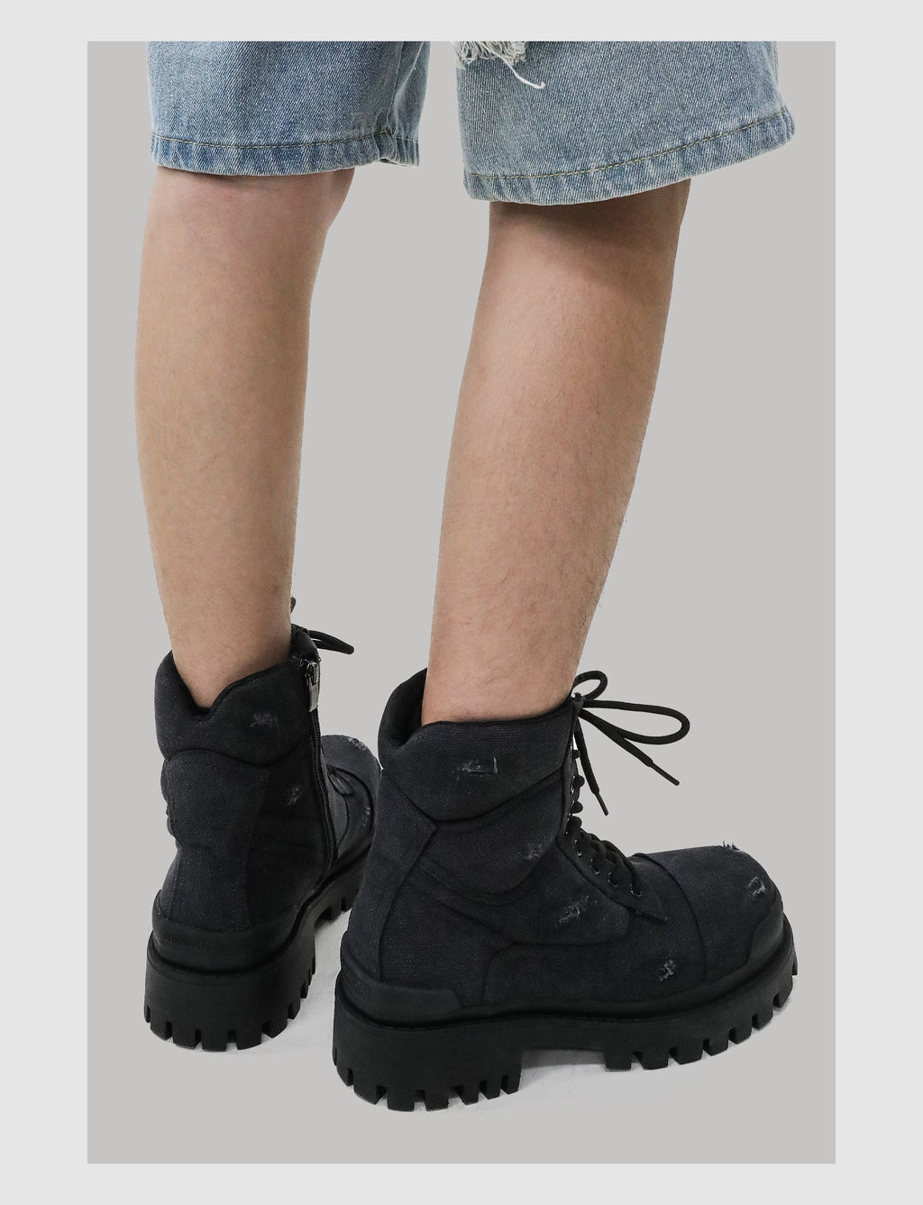 Retro Distressed Platform Martin Boots