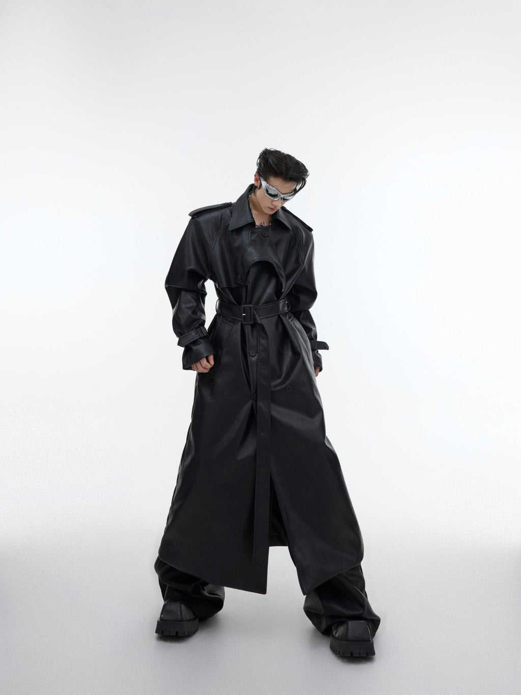 【25s Sep.】Deconstructed Silhouette PU Leather Coat