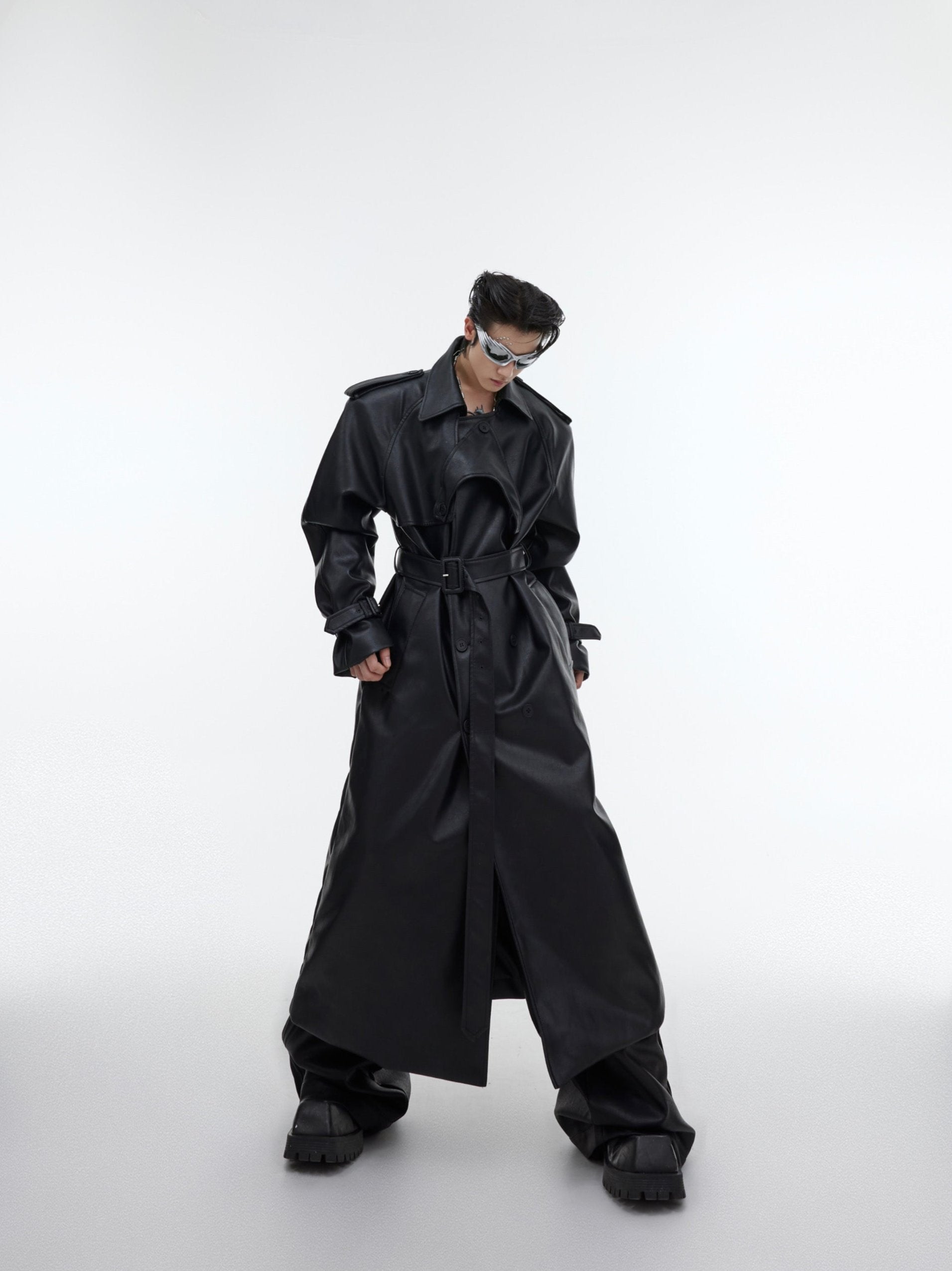【25s Sep.】Deconstructed Silhouette PU Leather Coat