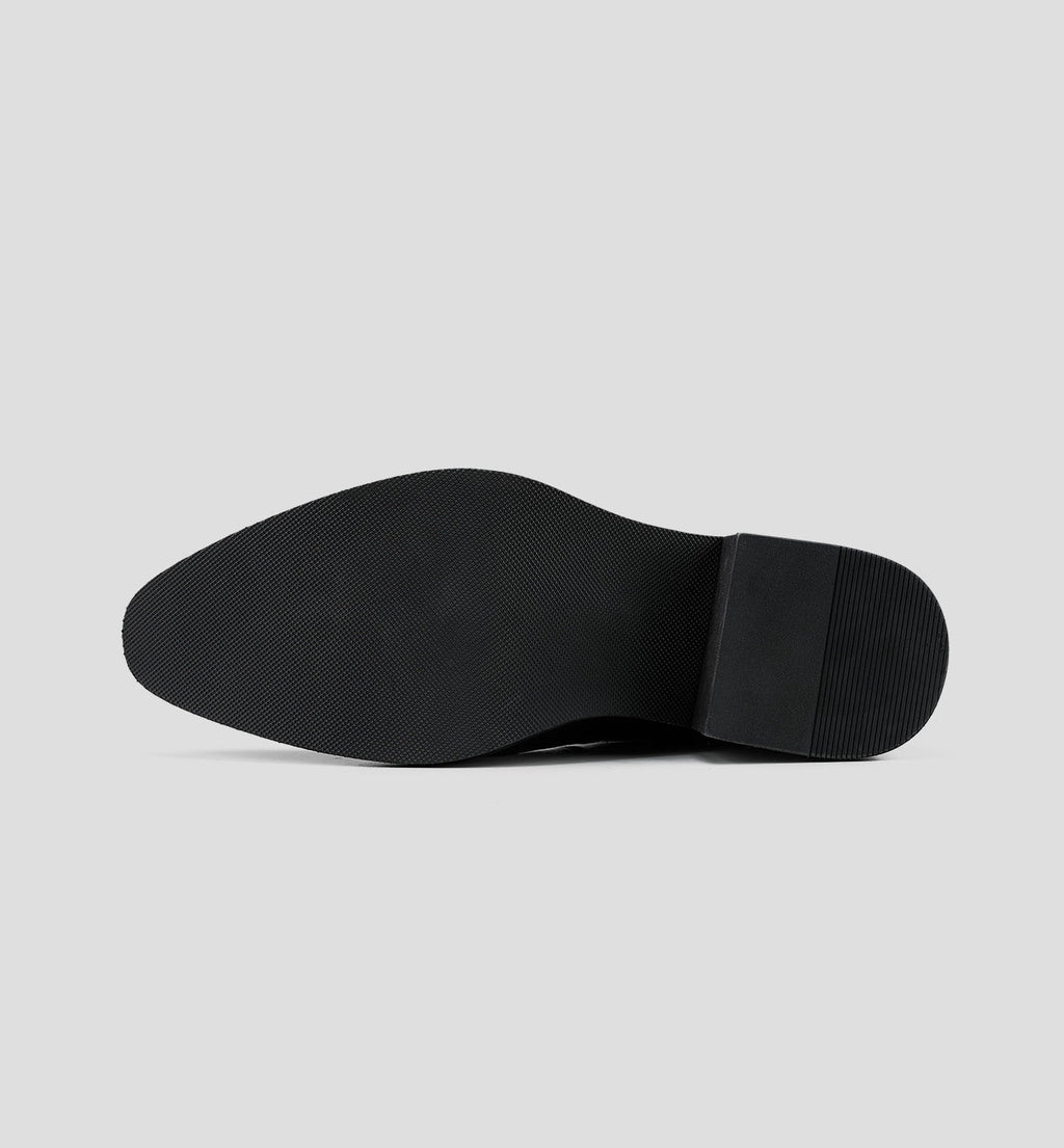 Pointed-toe Leather Platform Chelsea Boots