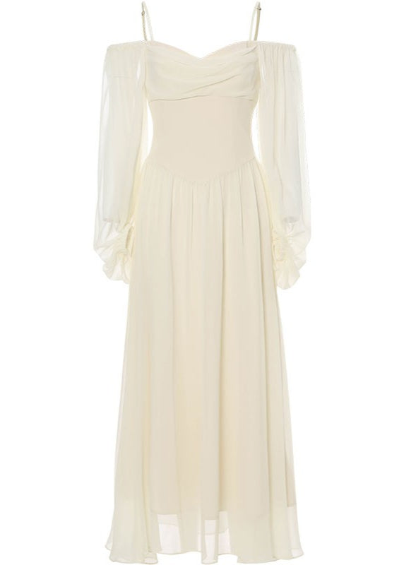 Little white dress one-shoulder dress