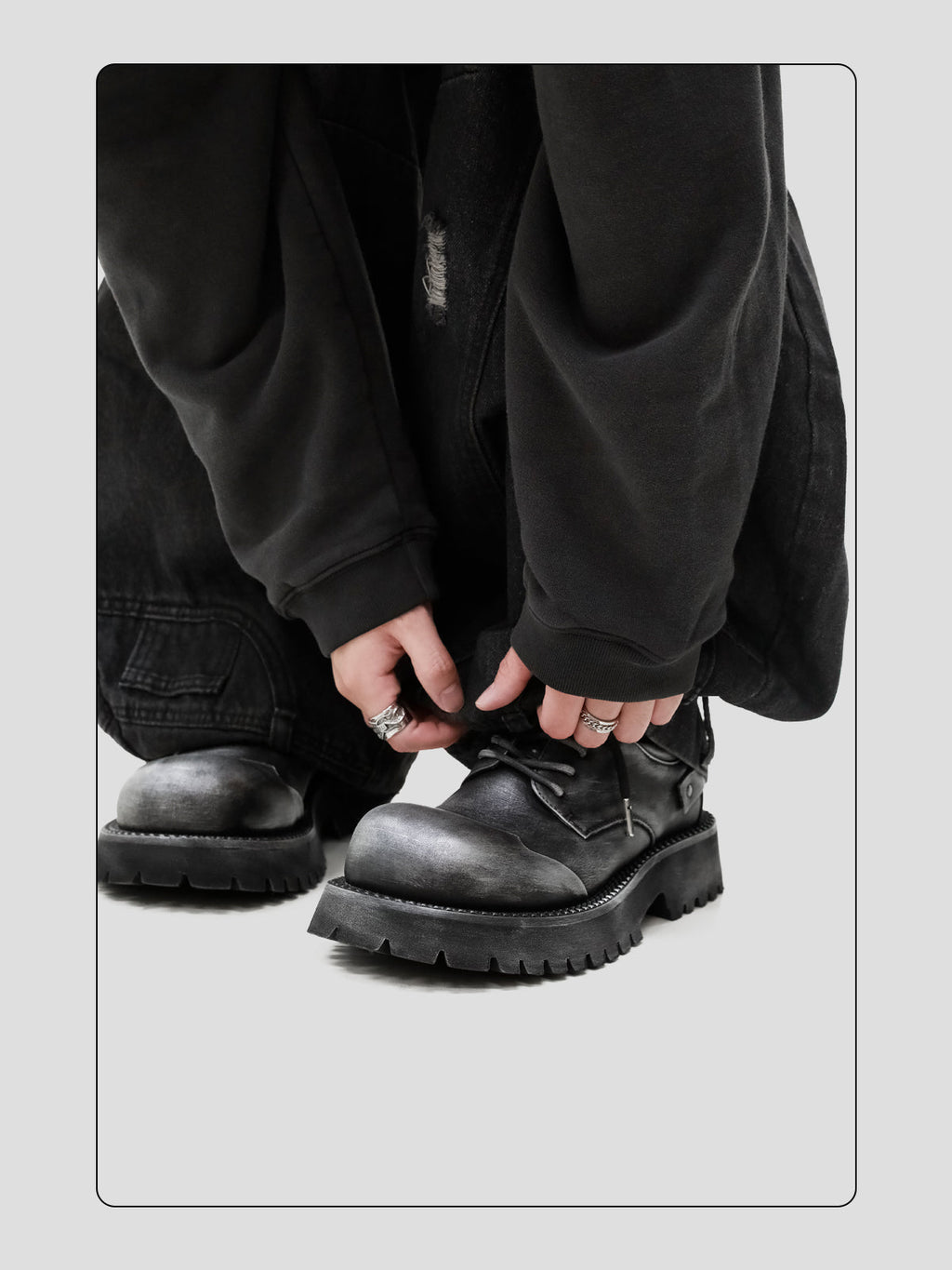 Polished Thick-soled Derby Shoes