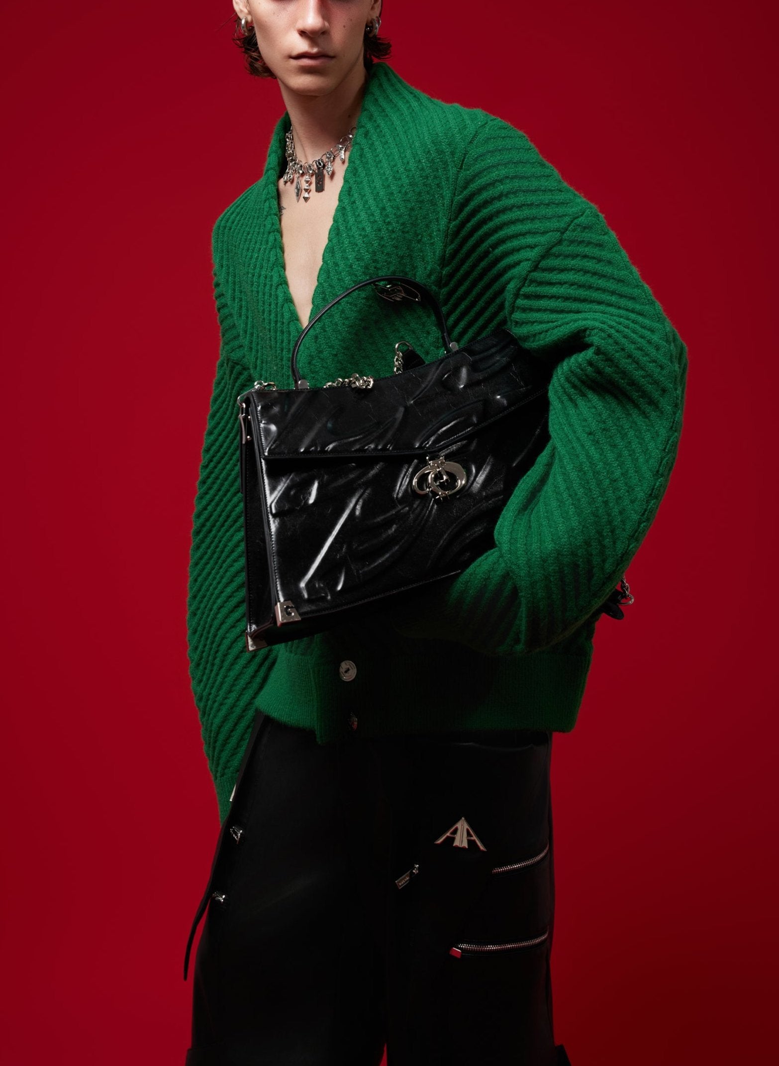 3D Relief Light Luxury Handbag Crossbody Bag