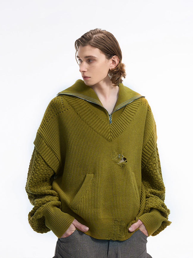 【25s Jan.】Vintage Print Knit Sweater Jacket Main Image