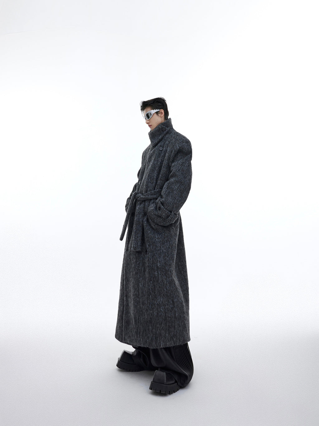 【23s November.】Double Layer Thickened Strappy Woolen Coat