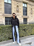 【25s Mar.】PU Leather Blue Black Trousers