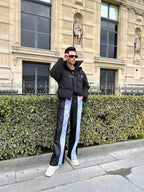 【25s Mar.】PU Leather Blue Black Trousers
