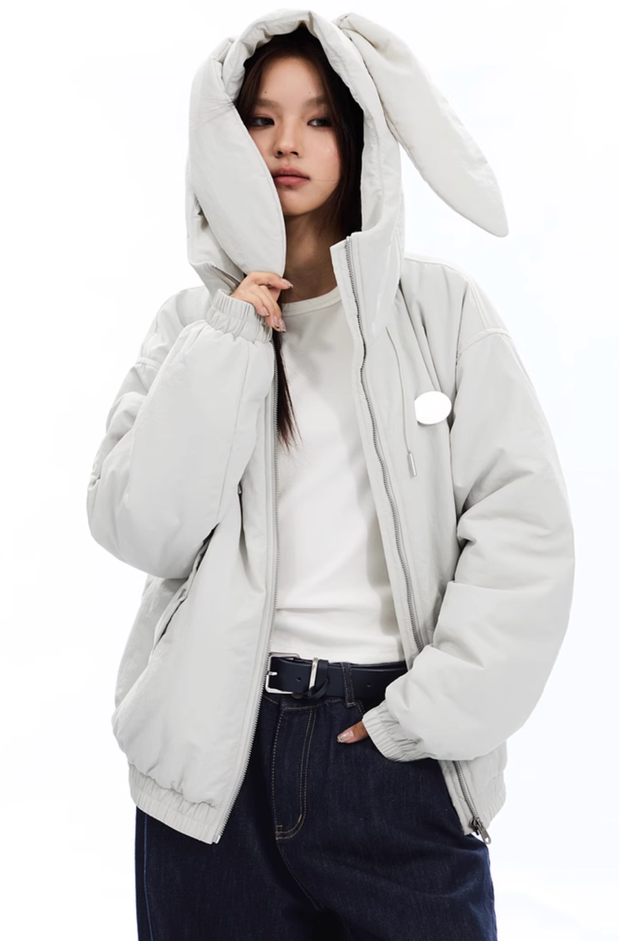 Bunny ears hooded jacket