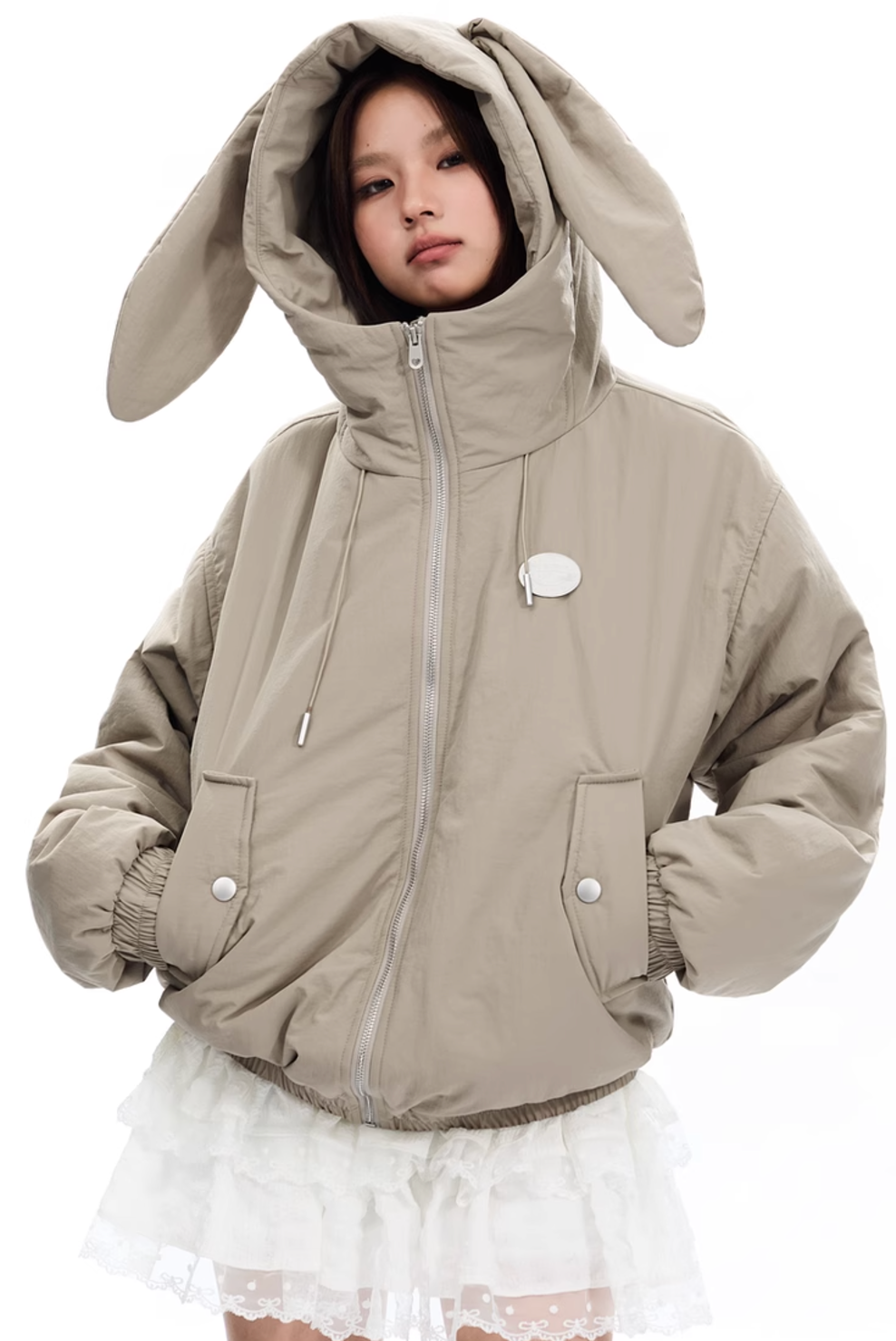 Bunny ears hooded jacket