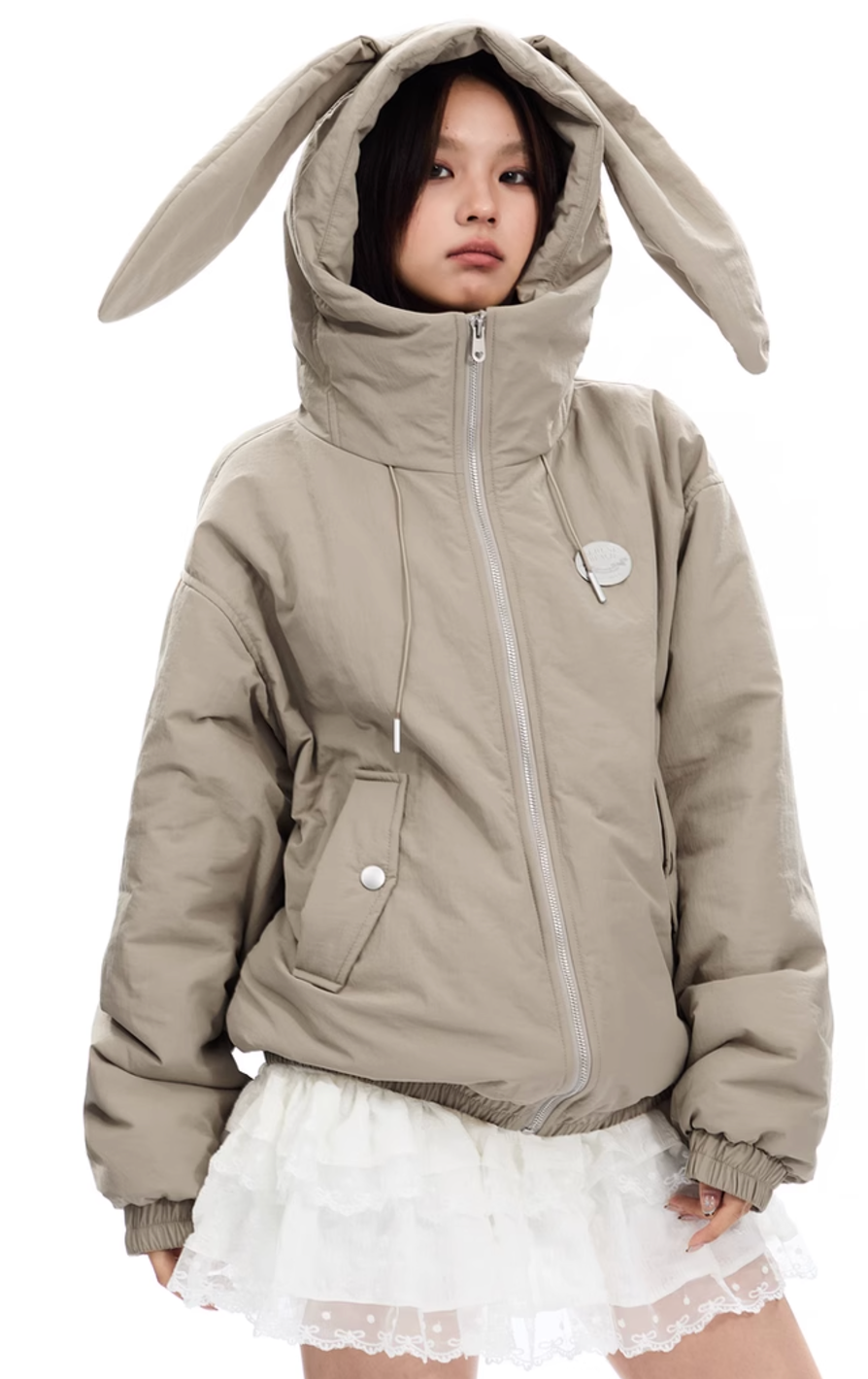 Bunny ears hooded jacket