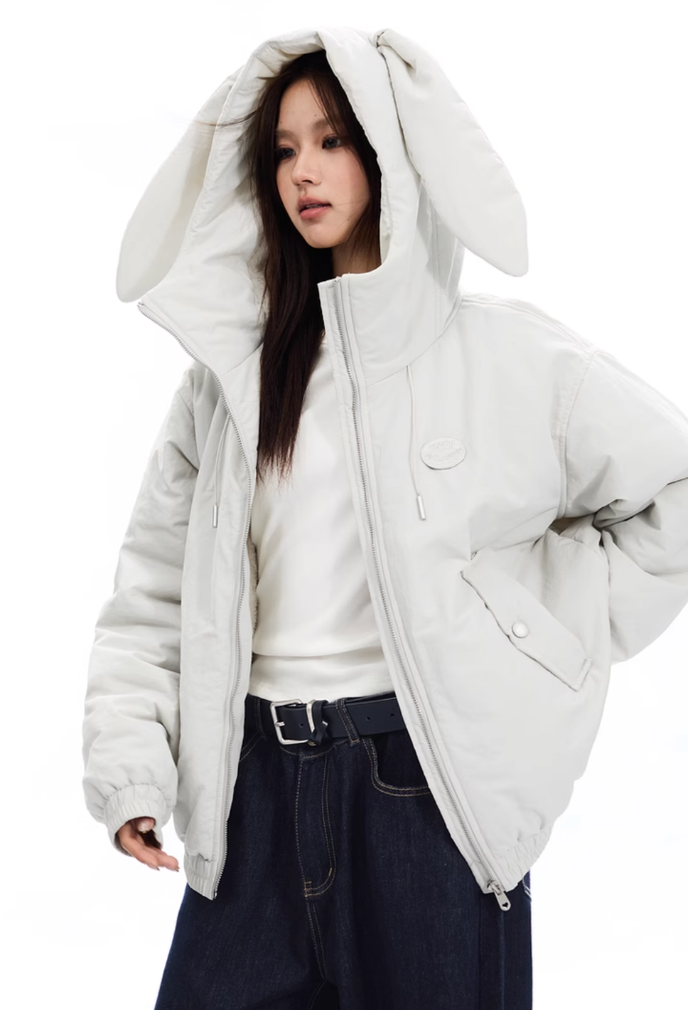 Bunny ears hooded jacket