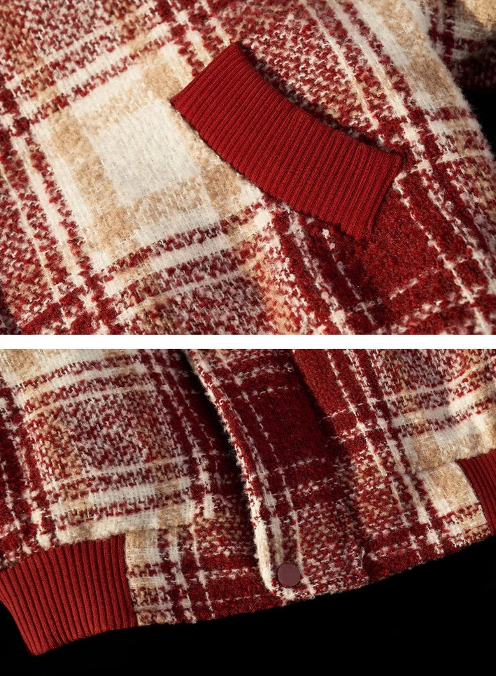 Patchwork fur lapel hooded jacket