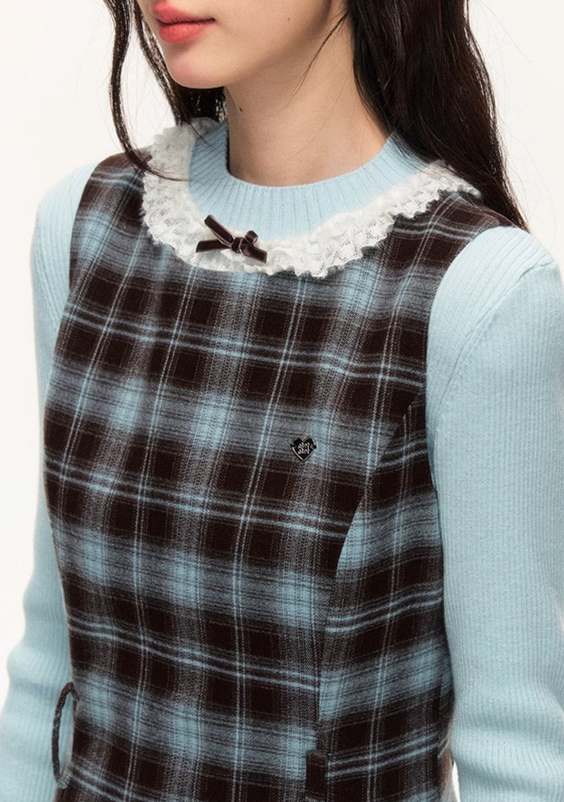 Preppy Plaid A-Line Vest Dress