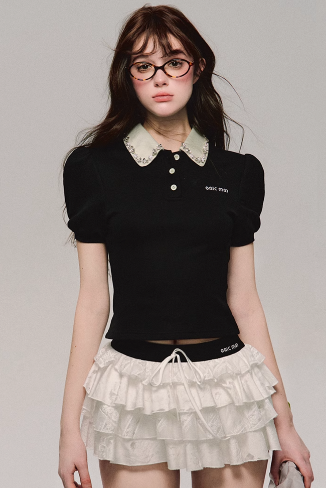 Faux Two-Piece Polo Splice Tee Hover Image