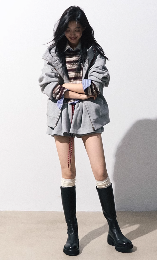 Miu-Inspired Baseball Jacket Skirt Set