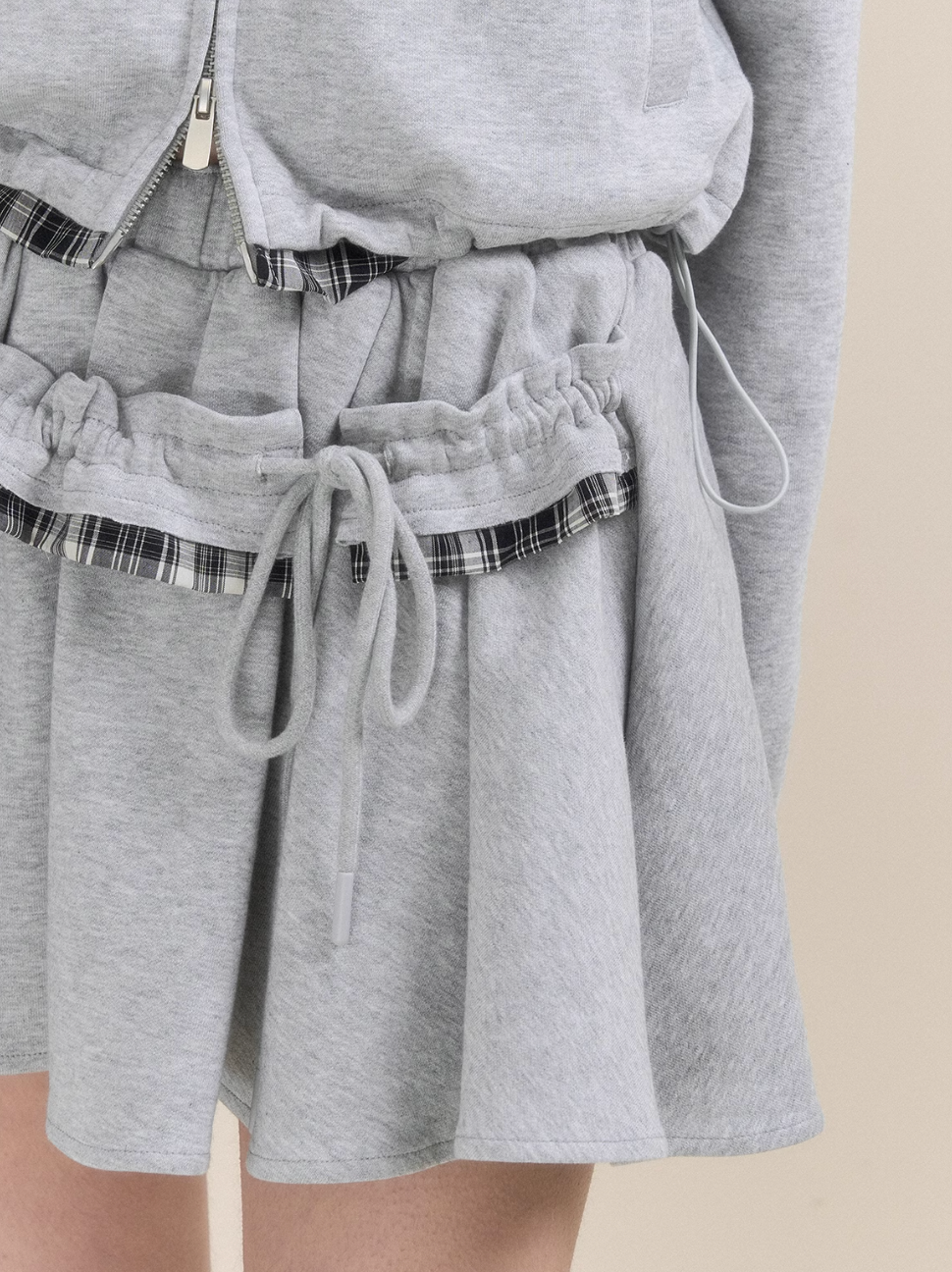 Chic Gray Sweater Jacket & Flowy Tutu Skirt Ensemble