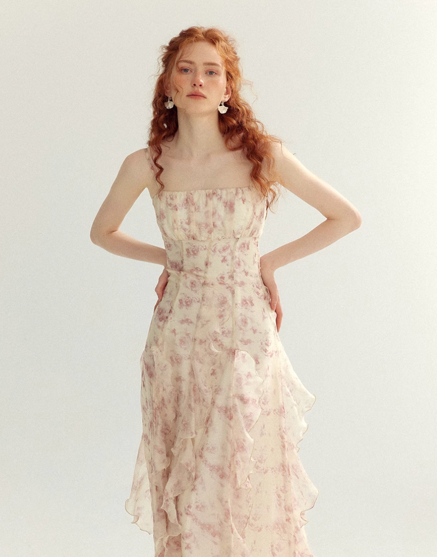 Floral Lace French Slip Dress