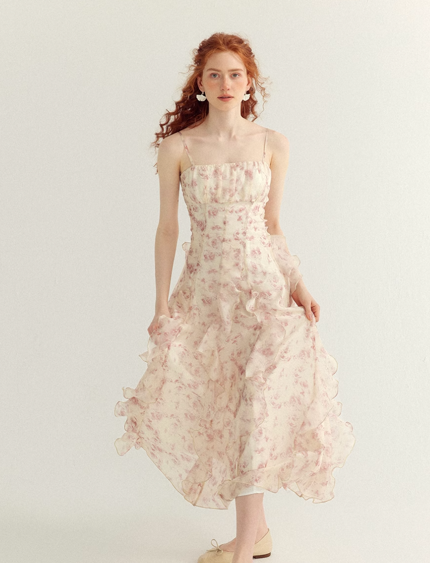 Floral Lace French Slip Dress