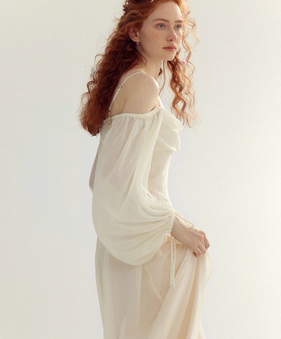 Little white dress one-shoulder dress