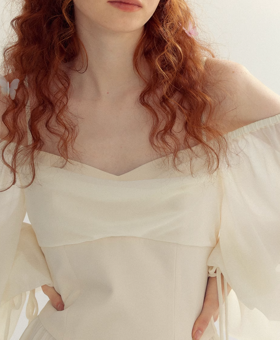 Little white dress one-shoulder dress