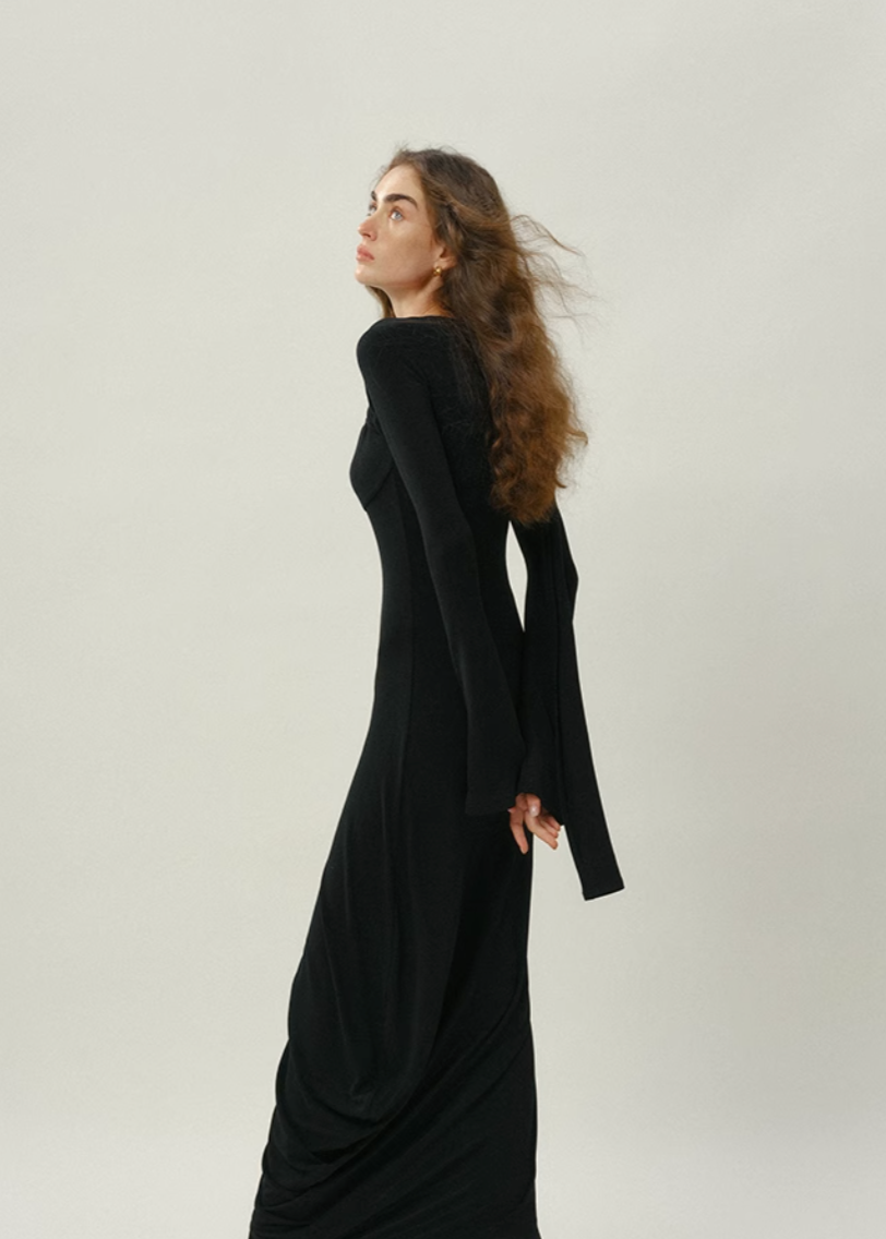 Winter Black Long Dress