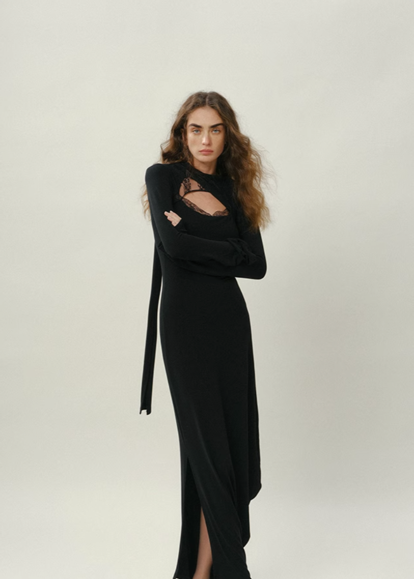 Winter Black Long Dress