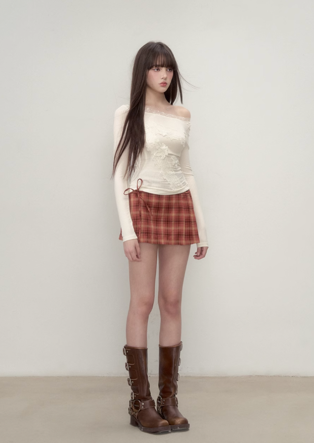 Lace splicing Tencel T-shirt female