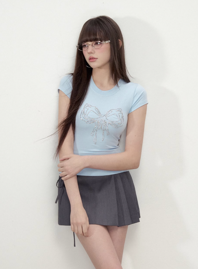Bow Rhinestone Tee