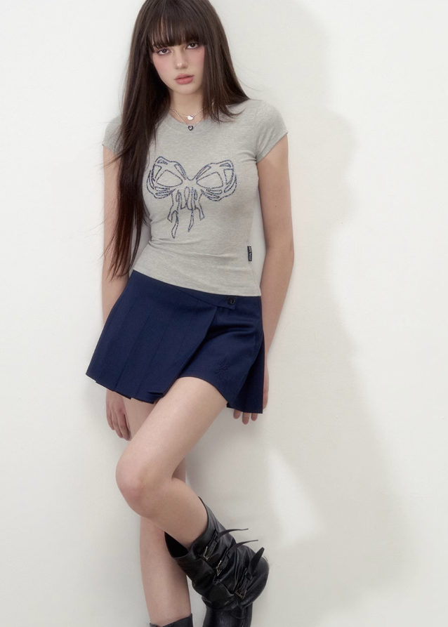 Bow Rhinestone Tee