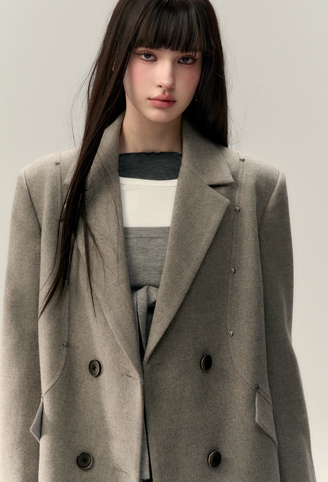 Rivet Decor Wool Jacket