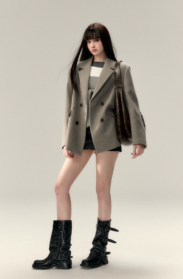Rivet Decor Wool Jacket
