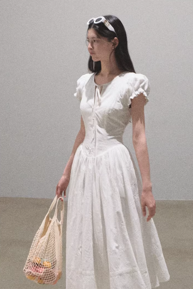 French Embroidered Tea Dress