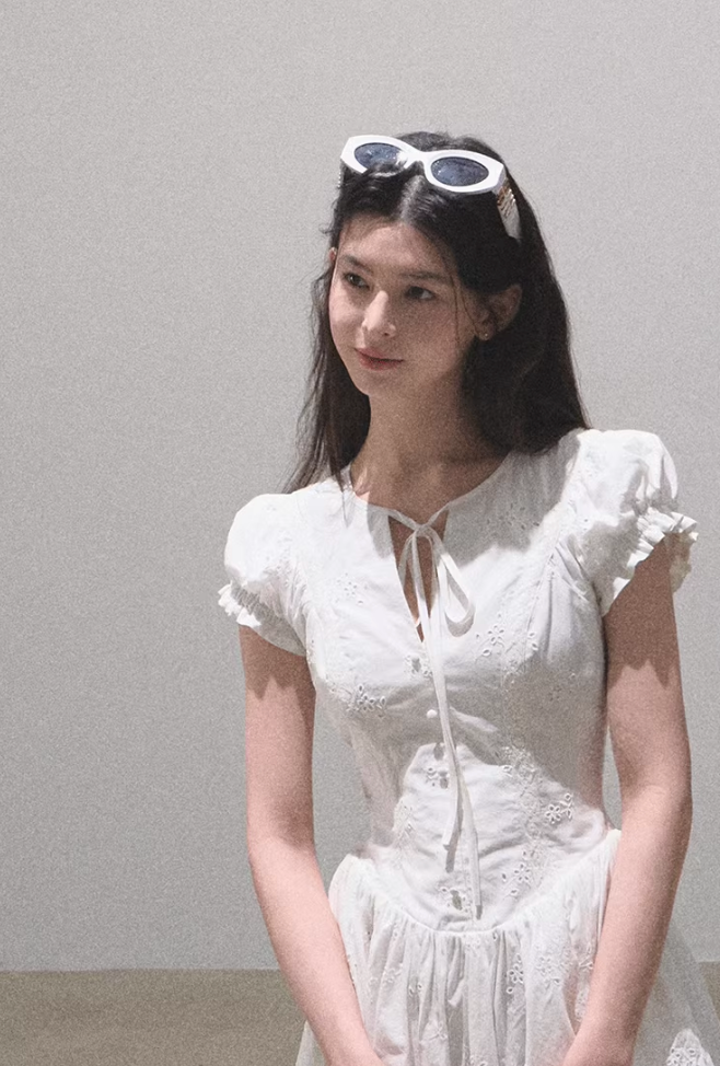 French Embroidered Tea Dress