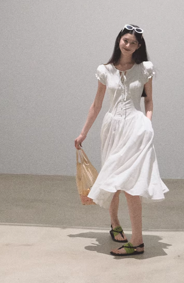 French Embroidered Tea Dress