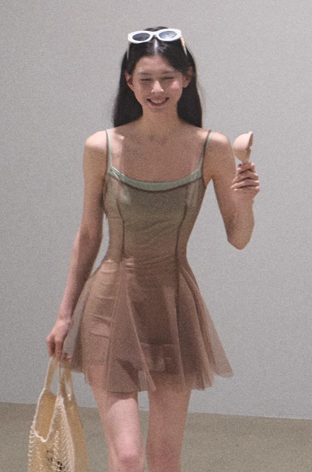 Gradient Mesh Spring Dress