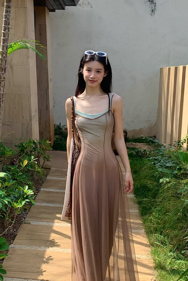Gradient Mesh Spring Dress
