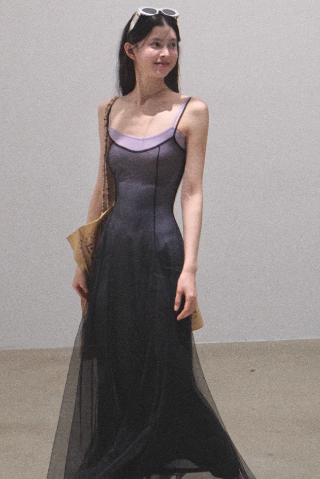 Gradient Mesh Spring Dress