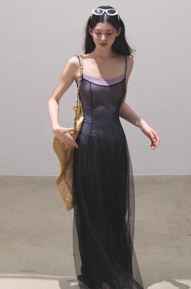 Gradient Mesh Spring Dress