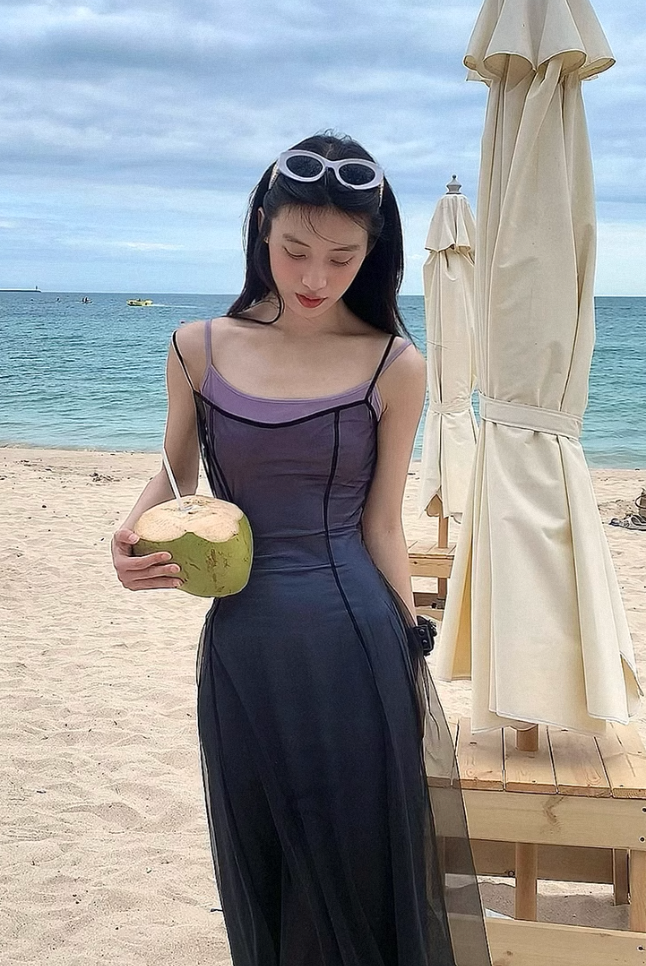 Gradient Mesh Spring Dress