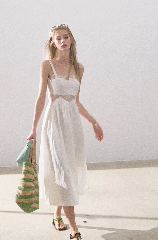 Tencel Lace Suspender Dress