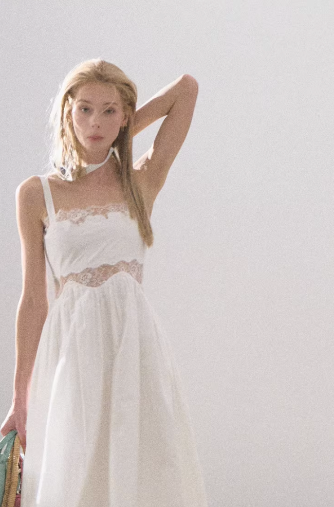 Tencel Lace Suspender Dress