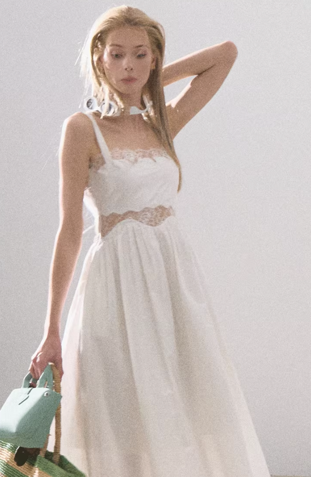 Tencel Lace Suspender Dress