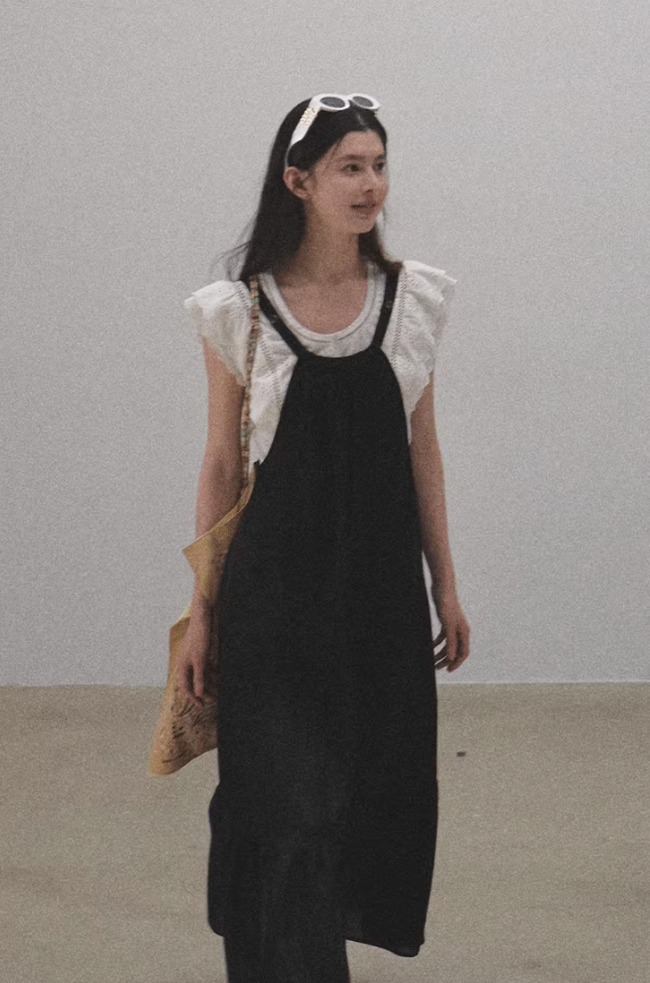 Lyocell Halter Little Black Dress Hover Image