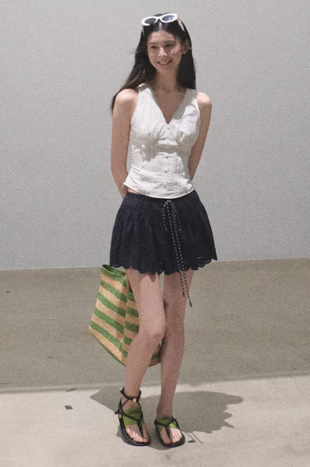Pleated Cotton Sleeveless Top
