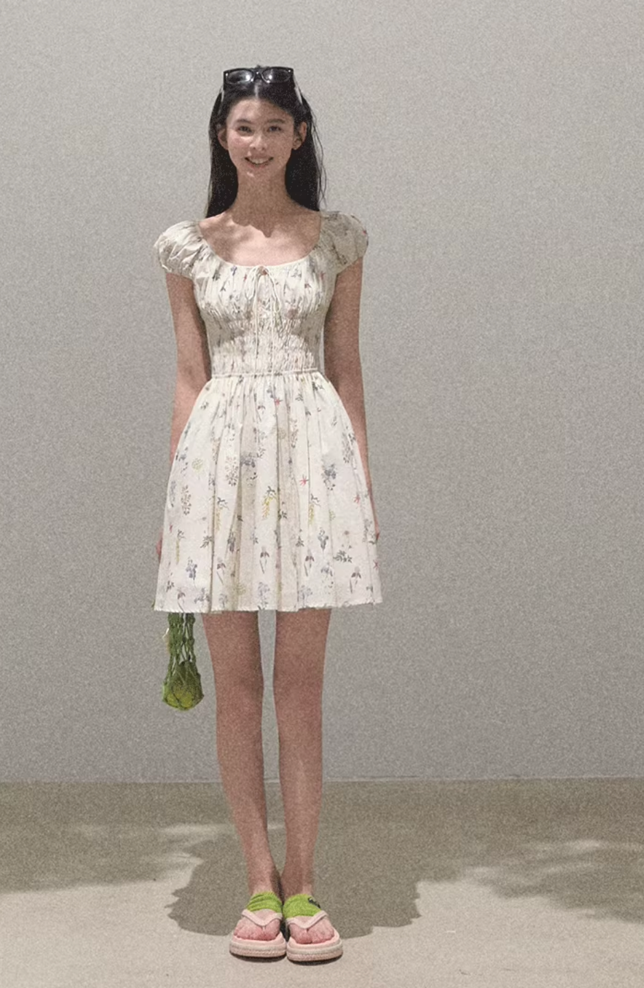 Leaf Graffiti Cotton Dress