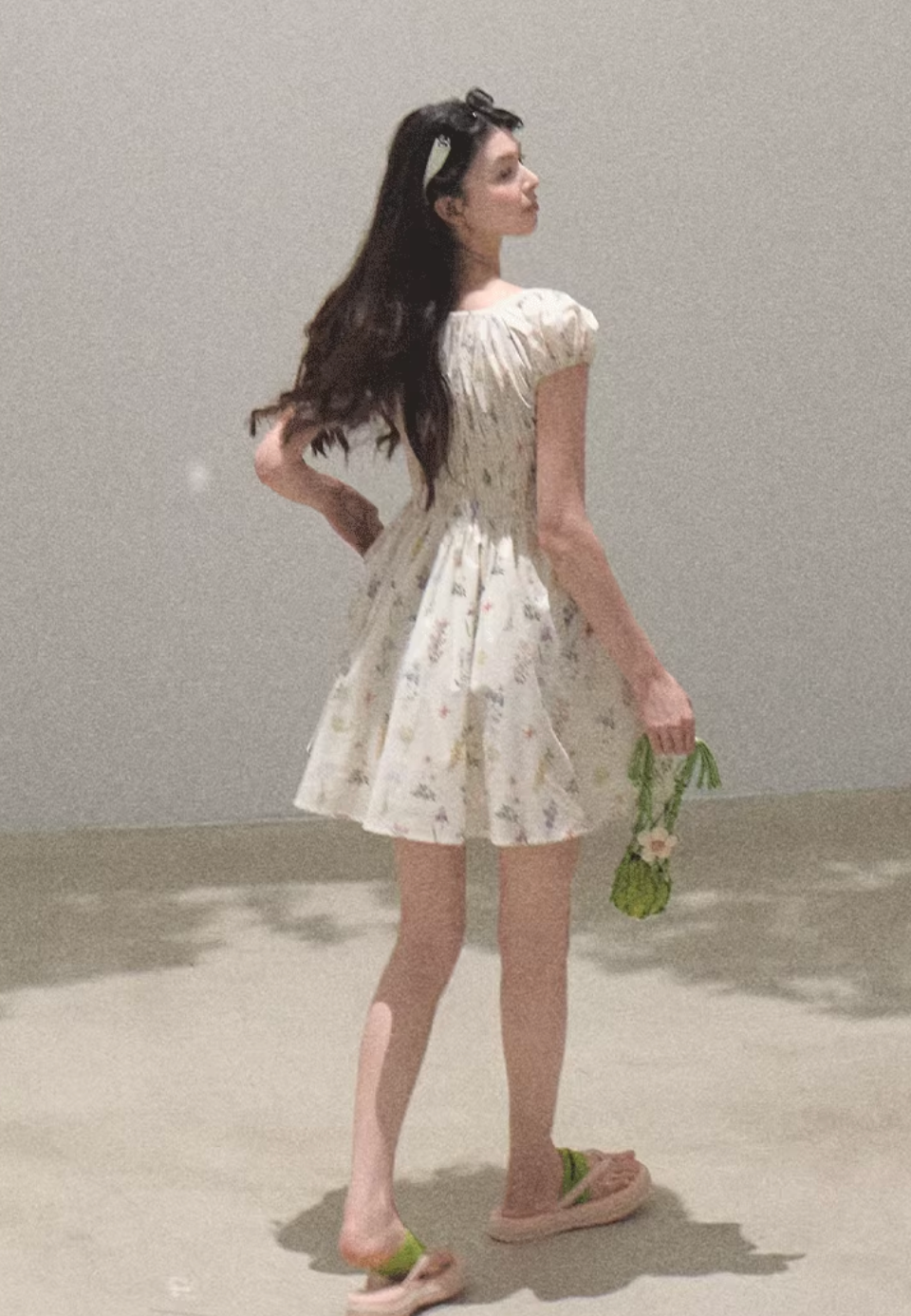 Leaf Graffiti Cotton Dress