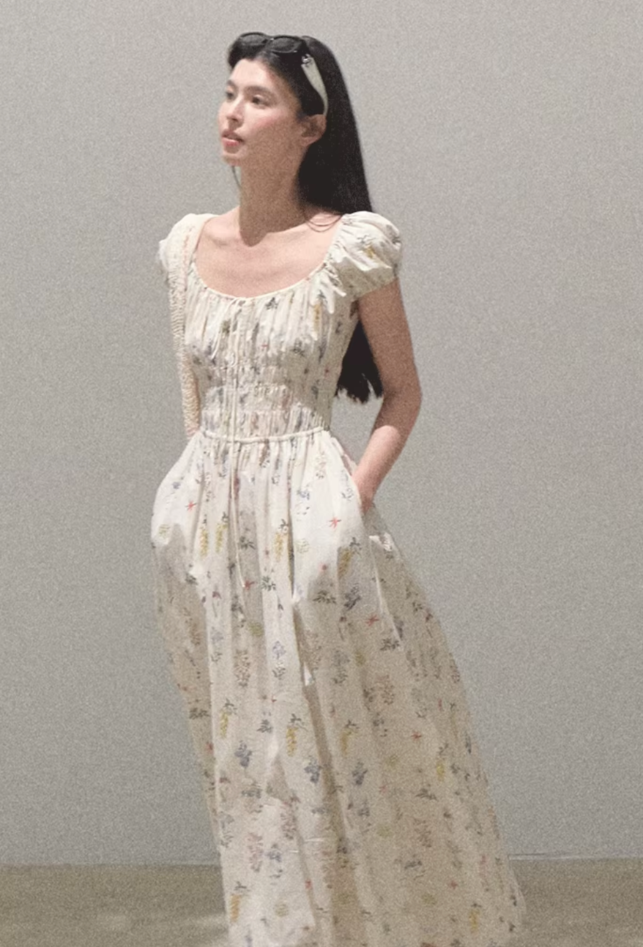 Leaf Graffiti Cotton Dress