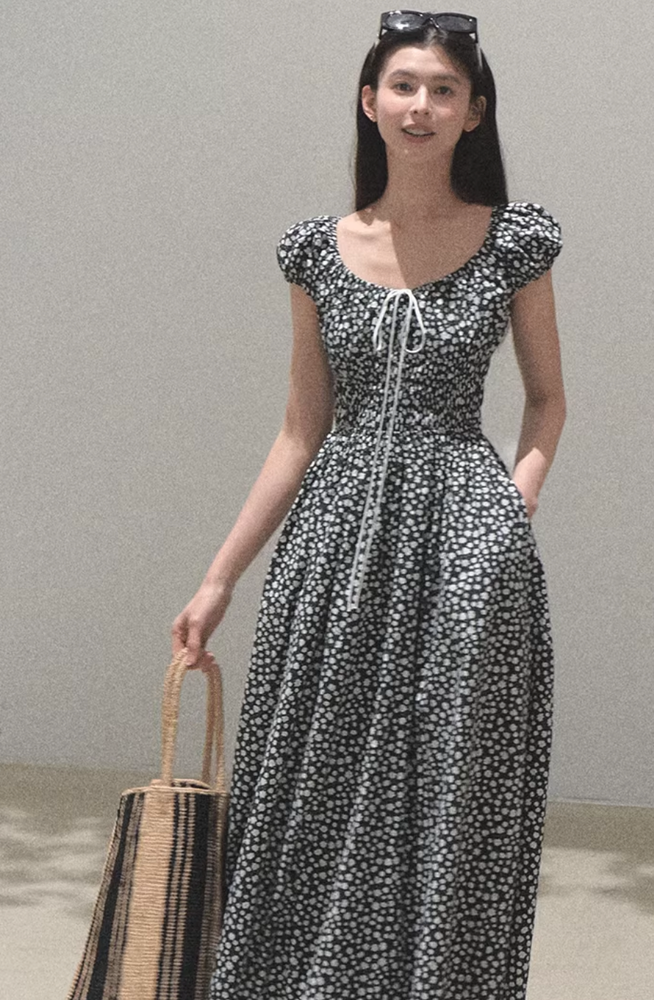 Leaf Graffiti Cotton Dress