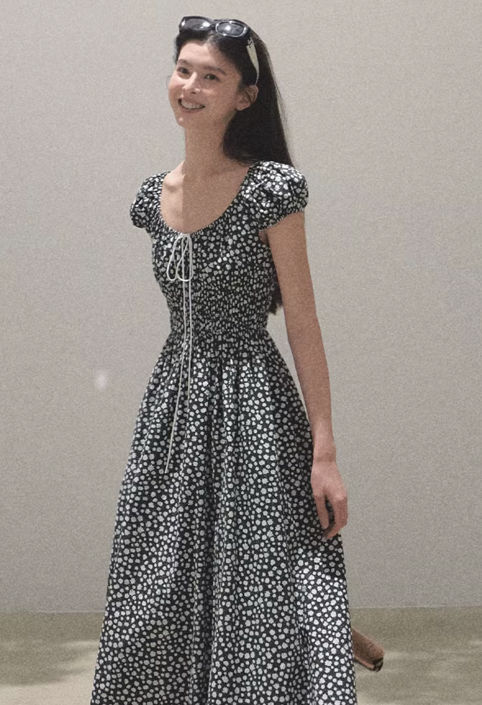 Leaf Graffiti Cotton Dress