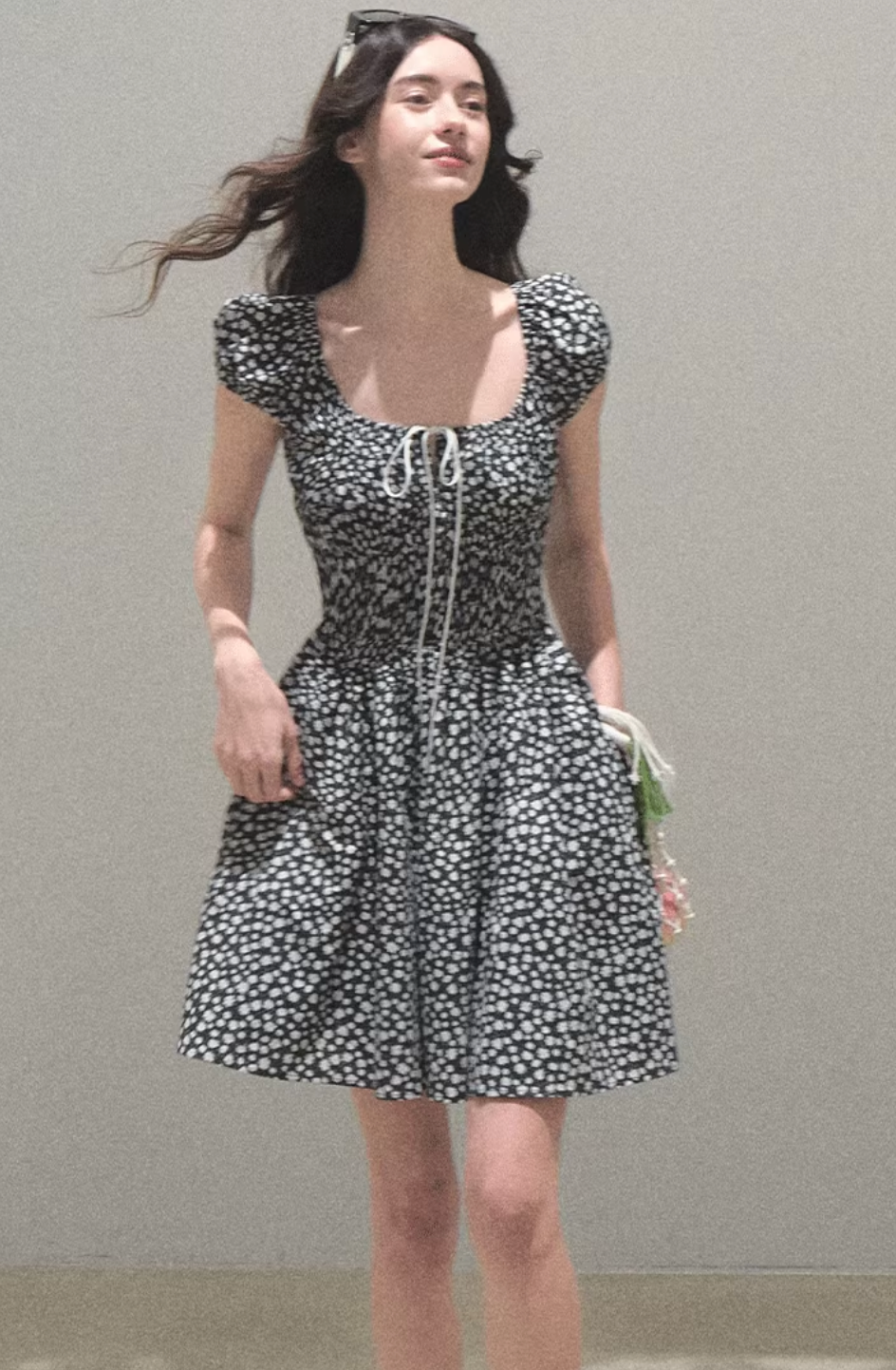 Leaf Graffiti Cotton Dress